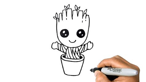 How to draw baby Groot in easy steps YouTube