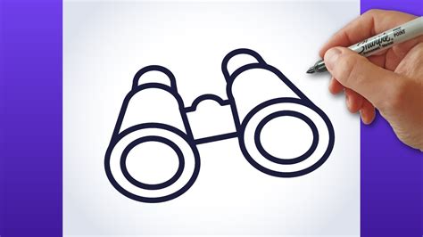 How to draw binoculars YouTube