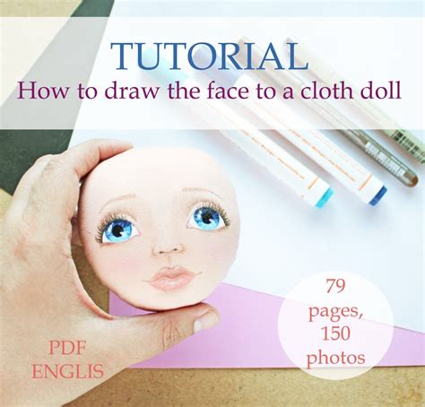 How to draw face Tutorial cloth doll pdf step by step Etsy in 2020
