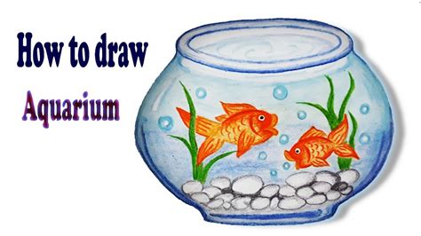 How to draw fish in aquarium