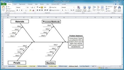 How to draw fishbone diagram in excel