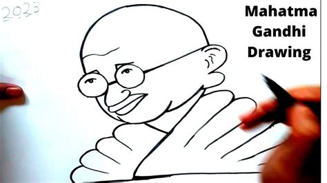How to draw gandhiji in easy way