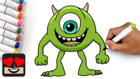 How to draw mike wazowski Monster Inc YouTube