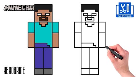 How to draw minecraft herobrine