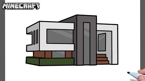 How to draw minecraft house