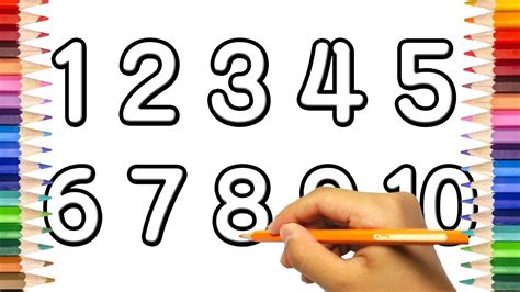 How to draw number 1 to 100 Learn to count numbers 1100 Drawing