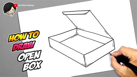 How to draw open Box 3D Easy Drawing Tutorial YouTube