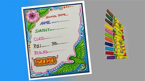 How to draw project copy cover page design.// Hand made project copy
