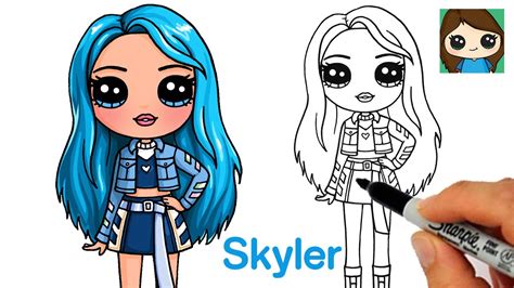 How to Draw a Rainbow High Fashion Doll Skyler Step-by-step tutorial, Easy Chibi Craft for BeginnersStep-by-step tutorial, Easy Chibi Craft for Beginners, Sk....