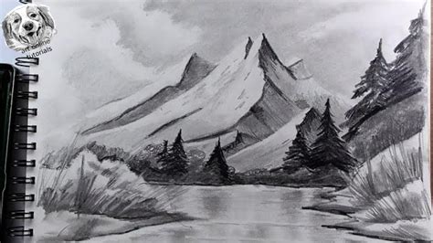 How to draw realistic mountains with pencil, step by step and easy 2