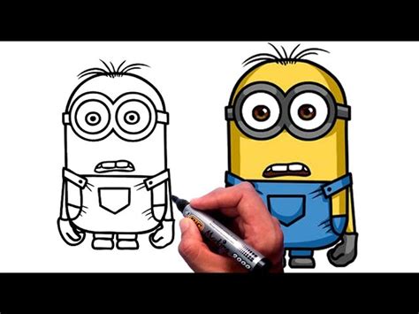 How to draw scared minion Dave Step by step drawing tutorials