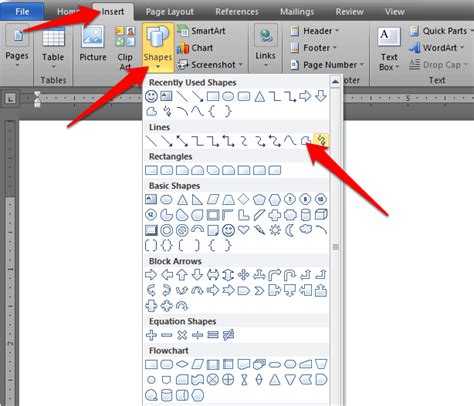 How to draw shapes in word