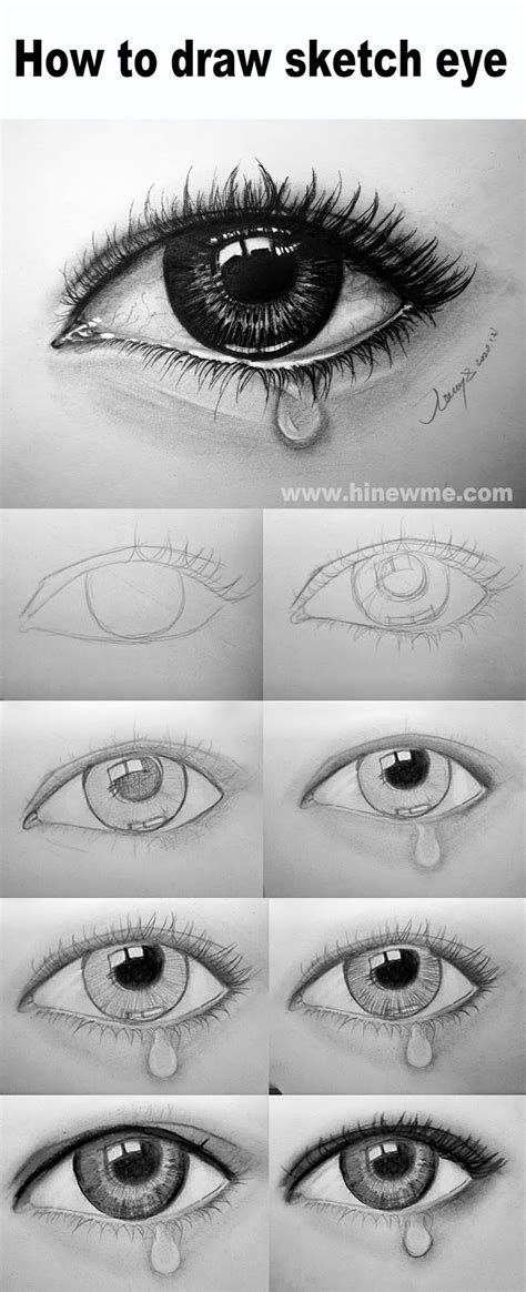 How to draw sketch crying eye step by step HiArt