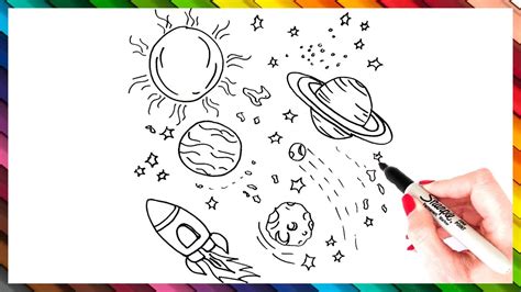 How to draw space LINE ART