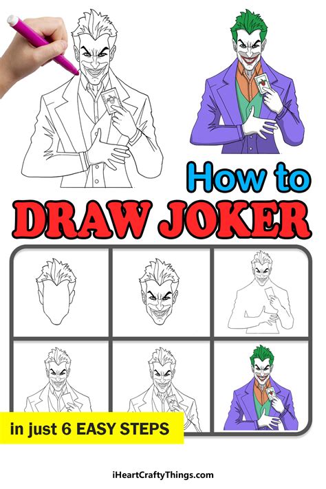 How to draw the Joker (Step by step tutorial) YouTube