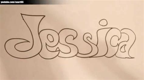 How to draw the name Jessica YouTube