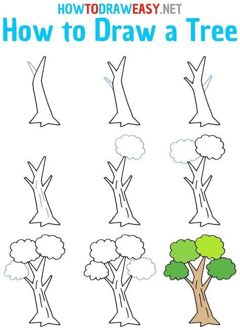 How to draw trees step by step simple trees drawing tutorials Artofit