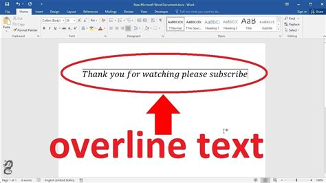 How to draw upper line in word