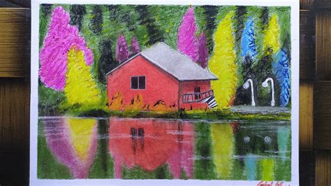 How to draw water reflection/ beautiful water reflection seanary with