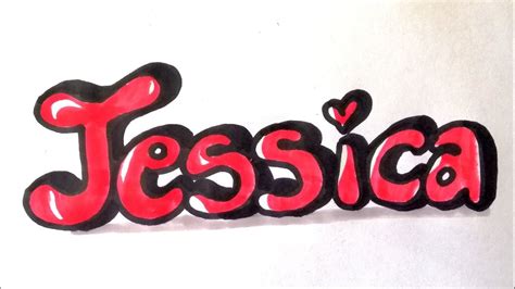 How to draw your name Jessica in bubble Graffiti YouTube