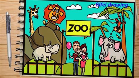 How to draw zoo step by step YouTube