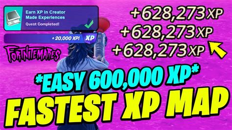Earn 20,000 XP in Creator Made Experiences Fortnite. 