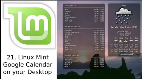 How to easy integrate Google Calendar to Desktop for Linux Mint YouTube