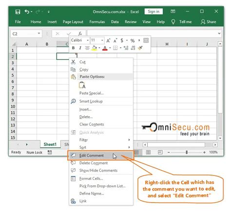 How to edit Comment in Excel worksheet Cell