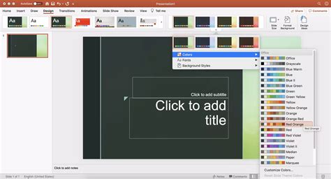 How to edit a Microsoft PowerPoint template to change its default color