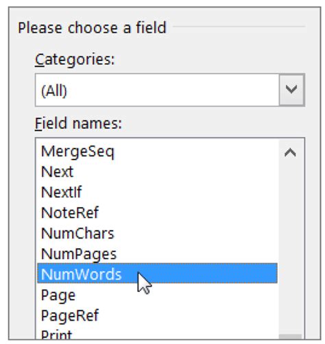 How to edit a field in word
