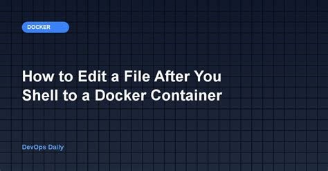 How to edit file in docker container.  This container does not have vi or an actua...