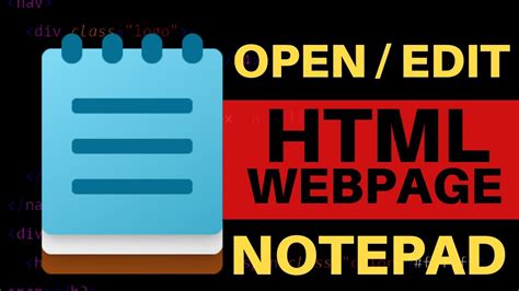 How to edit html page in notepad