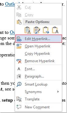 How to edit hyperlink in word
