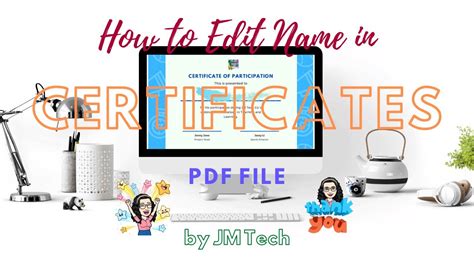 How to edit name in certificate