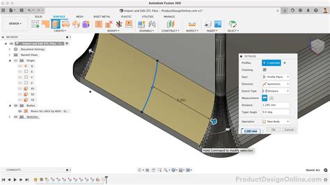 Product Design Online 219K subscribers 601K views 1 year ago Fusion 360 for 3D Printing Import and Edit STL files in Fusion 360 on the free Personal Use license. Learn how to remove.... 