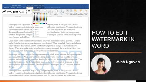 How to edit watermark in word
