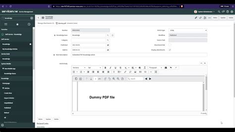 How to embed PDF in ServiceNow KB article YouTube