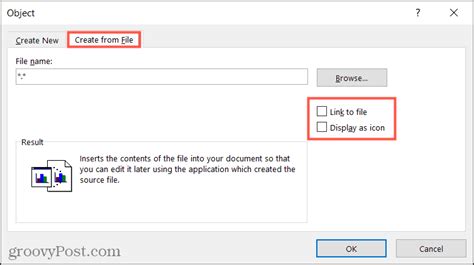 How to embed a file in word