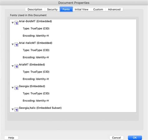 How to embed fonts in pdf