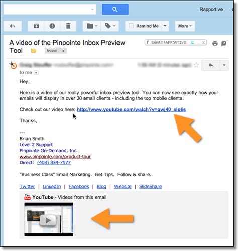 How to embed video in gmail email