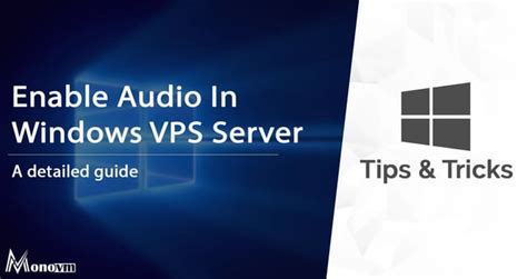 How to enable audio over RDP on the Windows Server