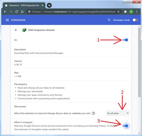 How to enable idm integration in chrome