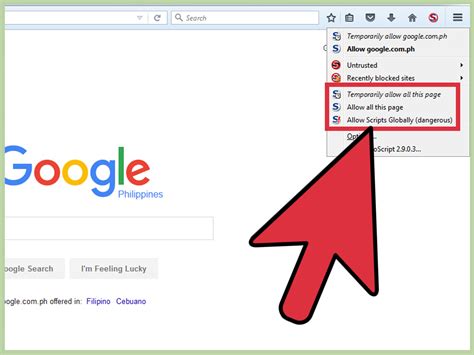 How to enable javascript in mozilla