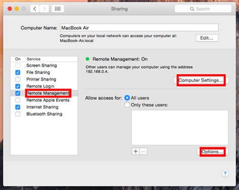 How to enable remote desktop in mac