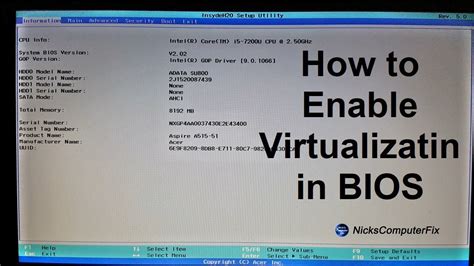 How to enable vm in bios