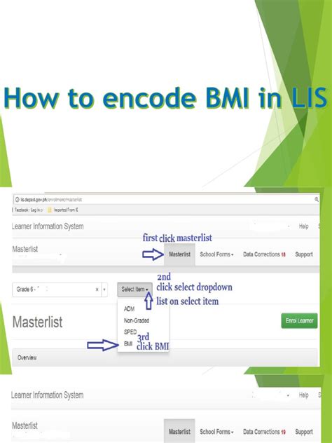 How to encode bmi in lis