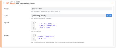 How to encode jwt token.  You can copy the generated token using the "Copy&...