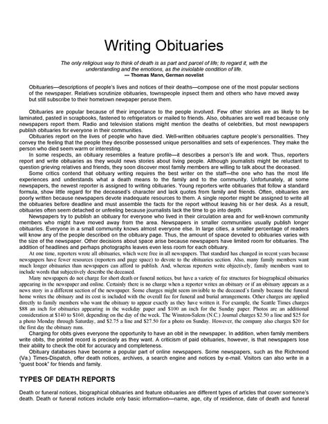 How to end a biography of a dead person