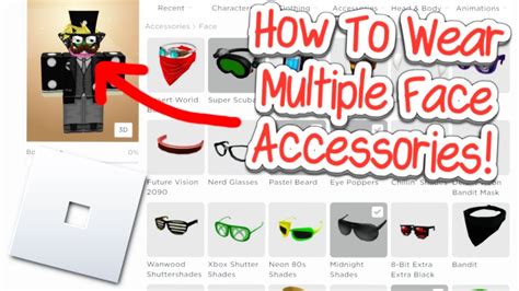 How to equip more than one face accessory in roblox. Players don’t care about category, they want to equip what they want to equip, and UGC is often designed to be layerable (see hair extensions). Being unable to equip what I want to equip due to arbitrary limits that break multi-part UGC expectations is more frustrating than needing to unequip an item to equip a different one. 