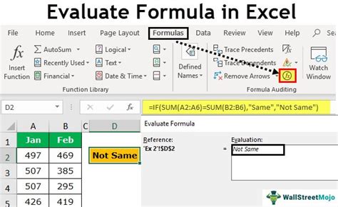 How to evaluate a formula in excel